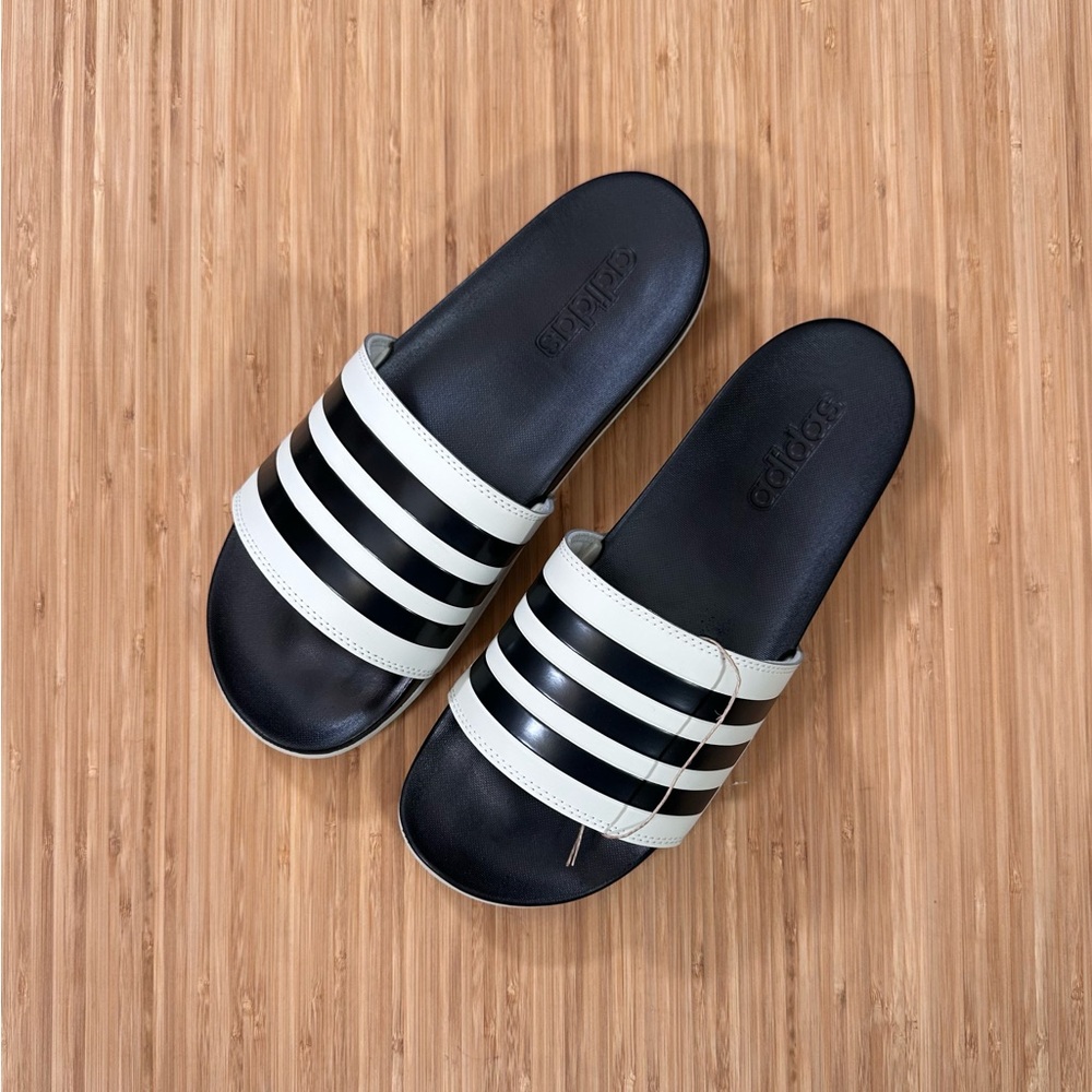 Men’s Adidas Adilette Slides Alumina / Black Size 10 NEW WITH TAGS AND BOX - Picture 14 of 15